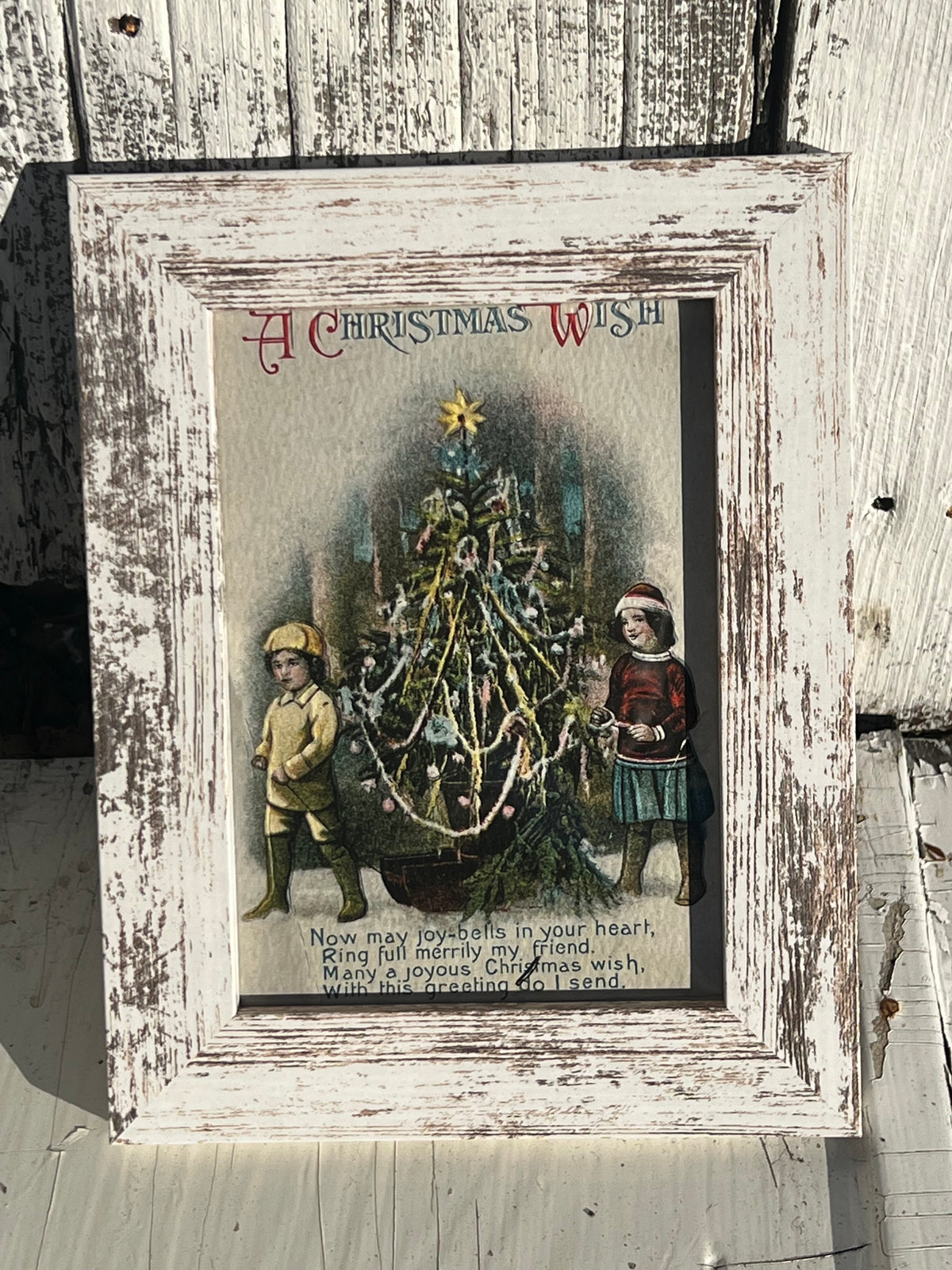 Framed Giclee of Victorian Christmas Tree With Children - A Christmas Wish