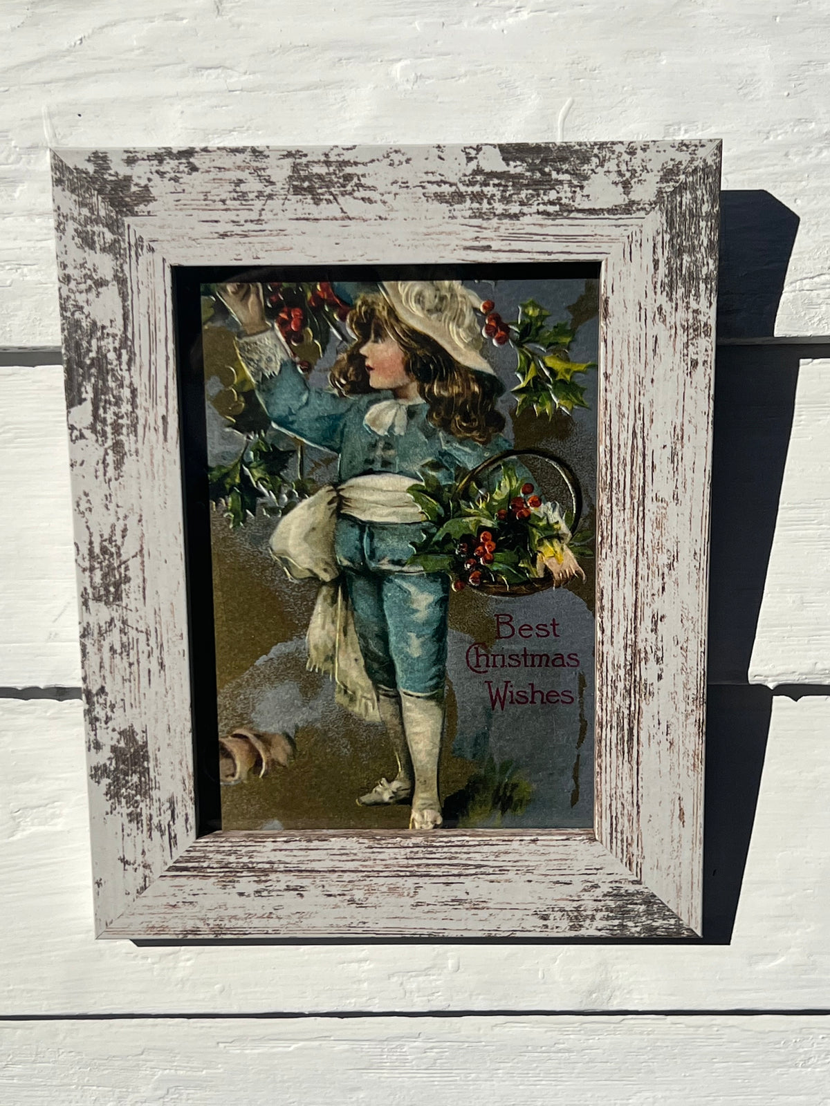 Framed Giclee of Victorian Child Dressed Up for Christmas