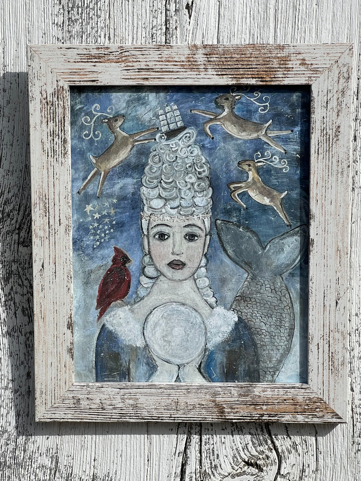 Framed Giclee of Mermaid Snow Queen