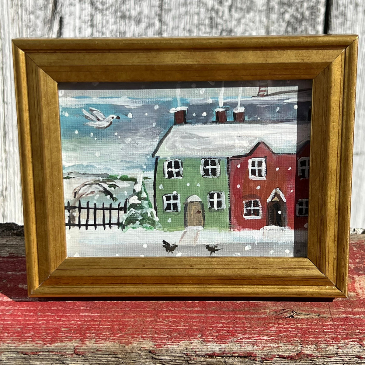 Framed Mini Rectangular Giclee of Holiday on the Coast - Tabletop