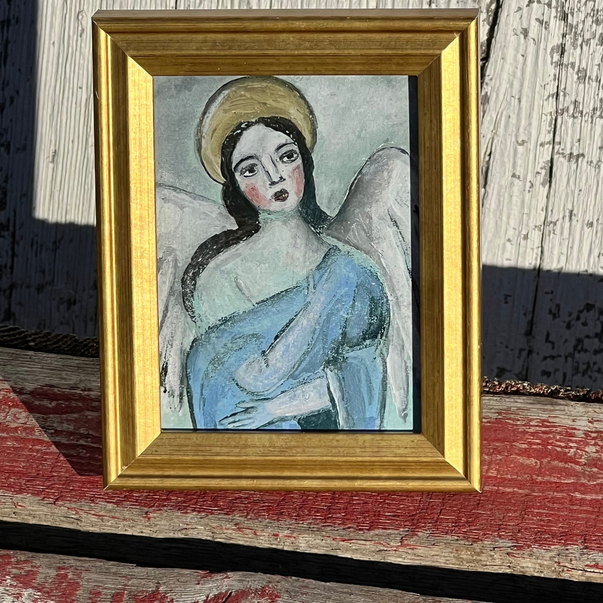 Framed Mini Rectangular Giclee of Angel - Tabletop