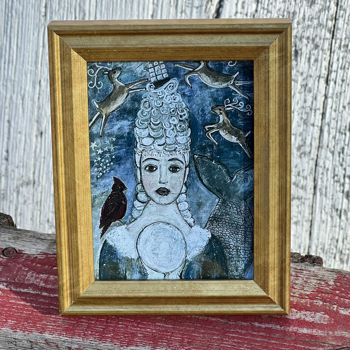 Framed Mini Rectangular Giclee of Snow Queen - Tabletop