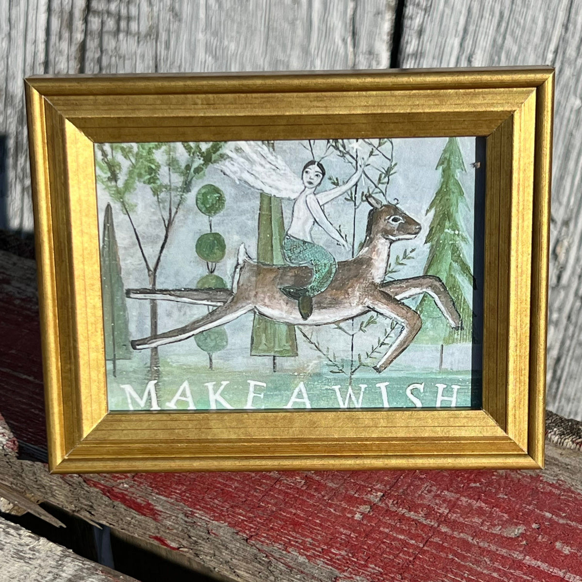 Framed Mini Rectangular Giclee of Make a Wish - Tabletop