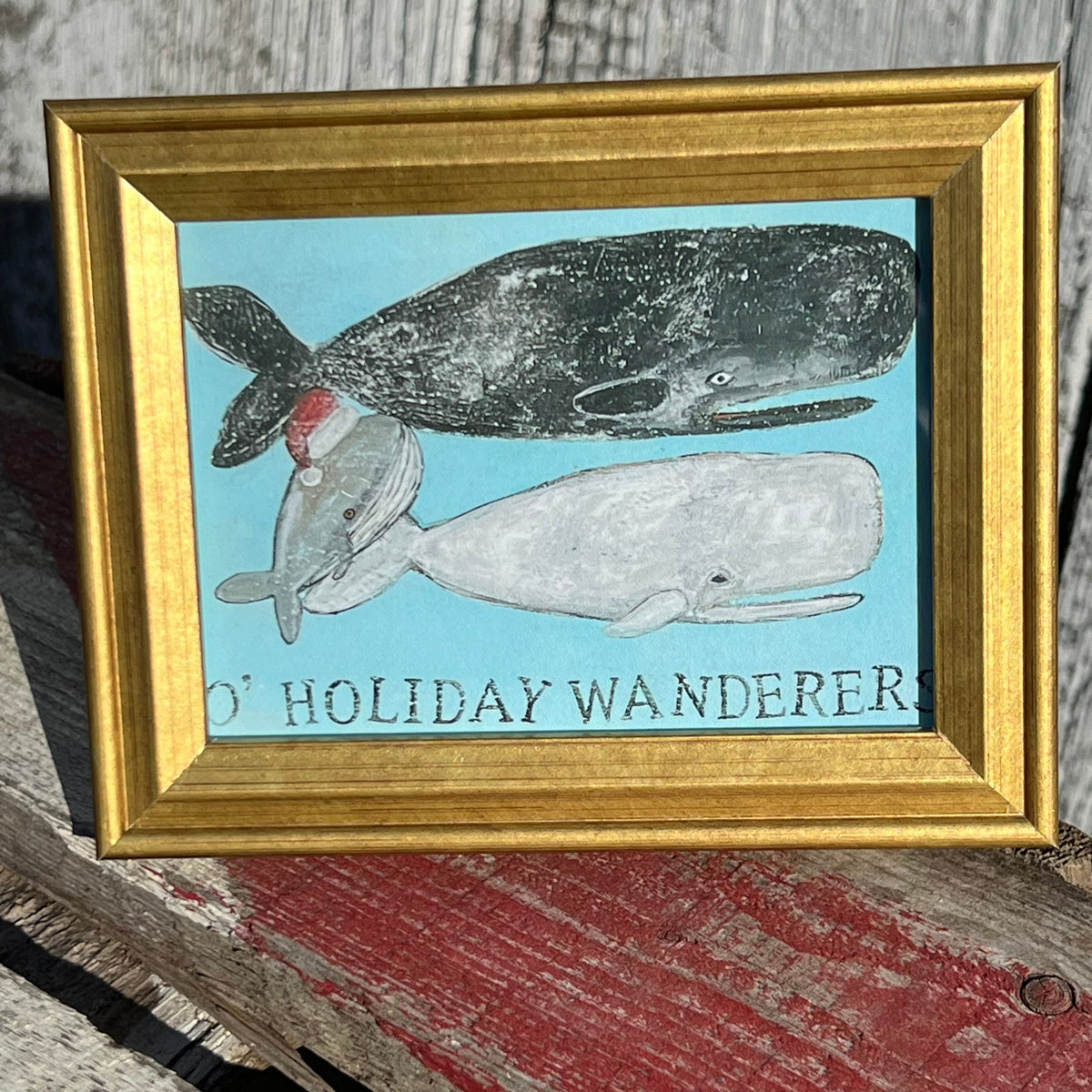 Framed Mini Rectangular Giclee of O' Holiday Wanderers - Tabletop