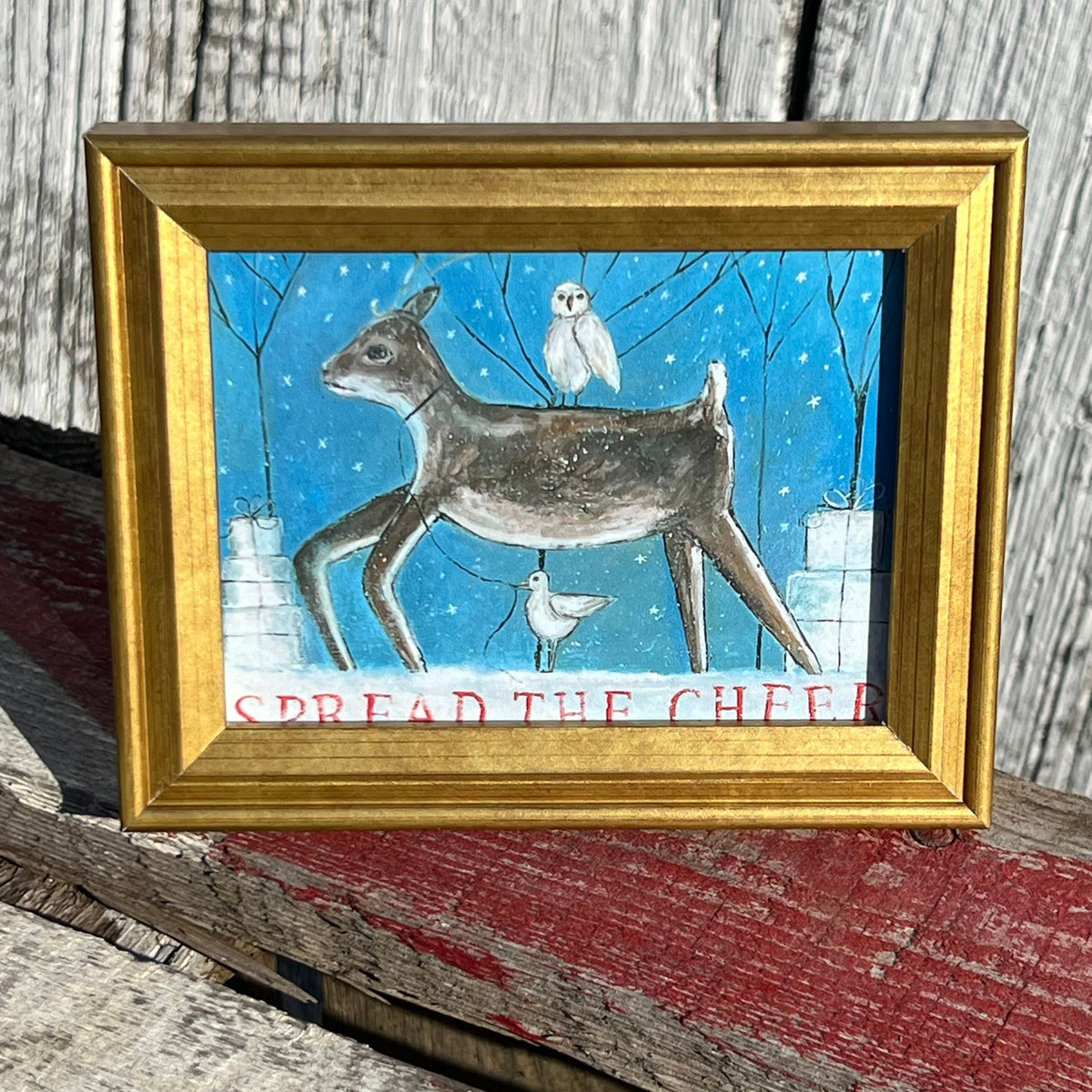 Framed Mini Rectangular Giclee of Spread the Cheer - Tabletop