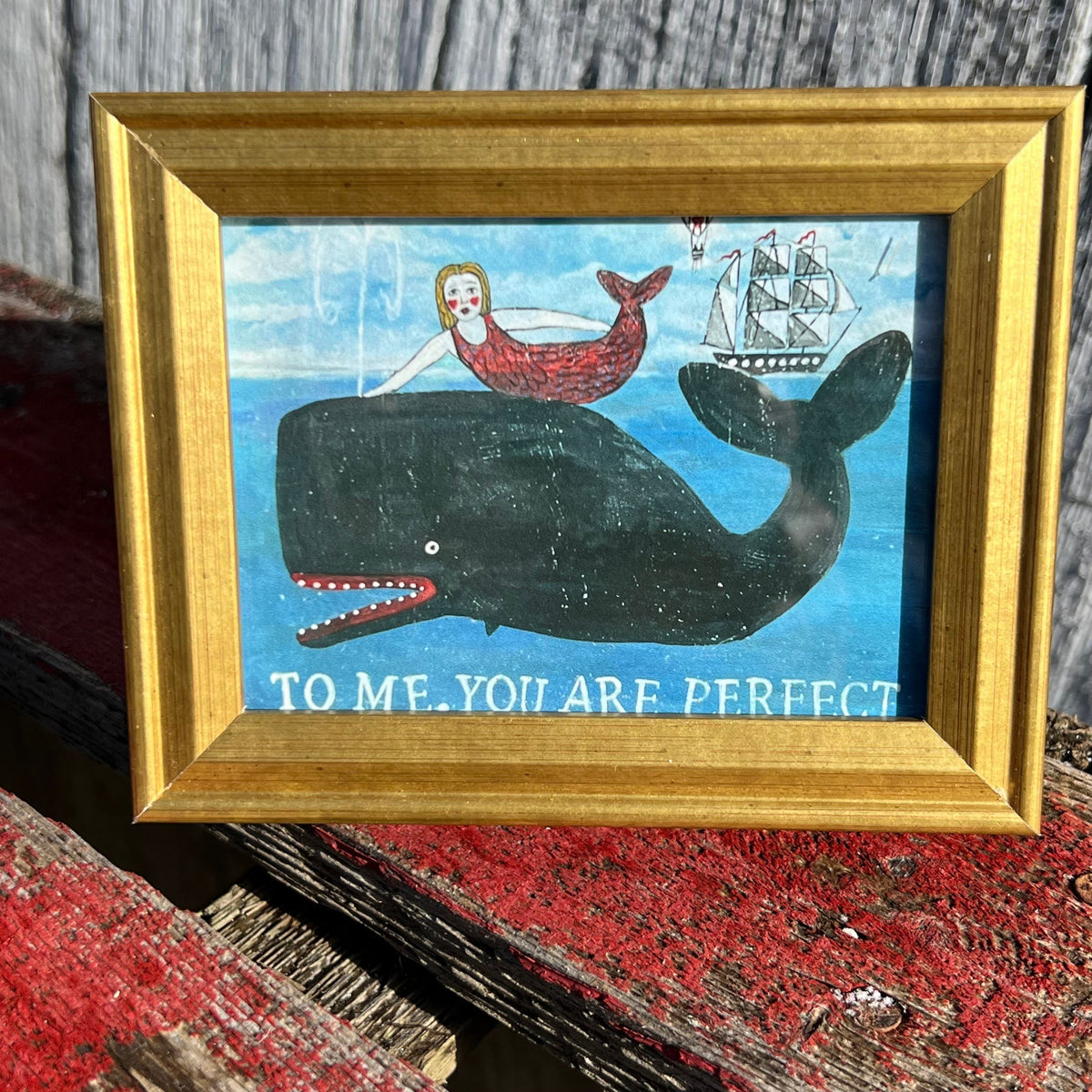 Framed Rectangular Giclee of "To Me, You are Perfect" - Tabletop