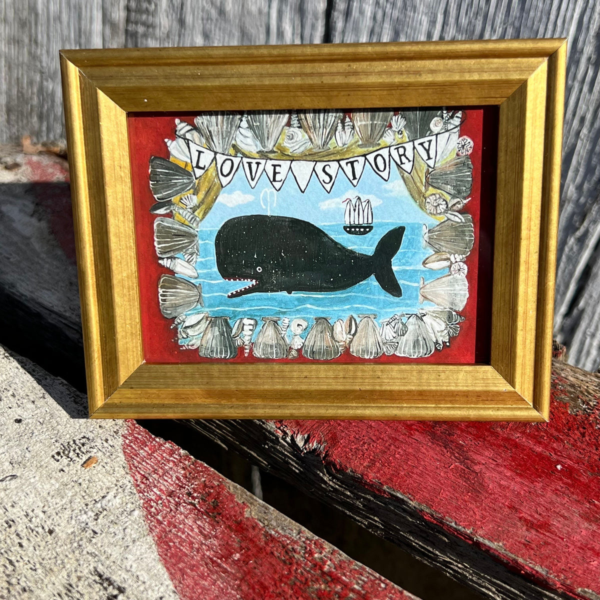 Framed Rectangular Giclee of "Love Story" - Tabletop