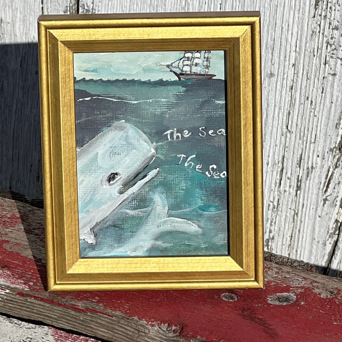 Framed Rectangular Giclee of "The Sea...The Sea" - Tabletop