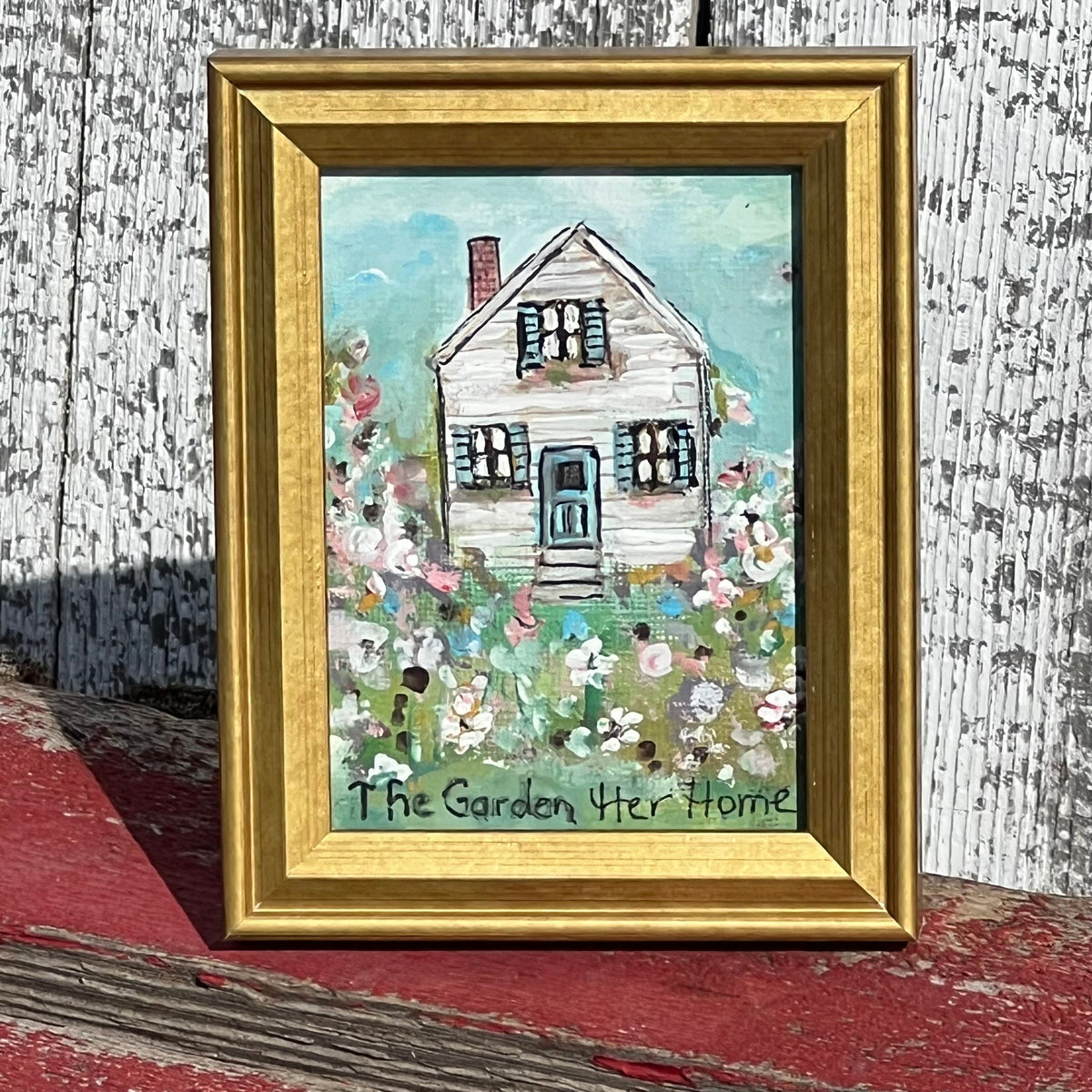 Framed Rectangular Giclee of The Garden Her Home - Tabletop
