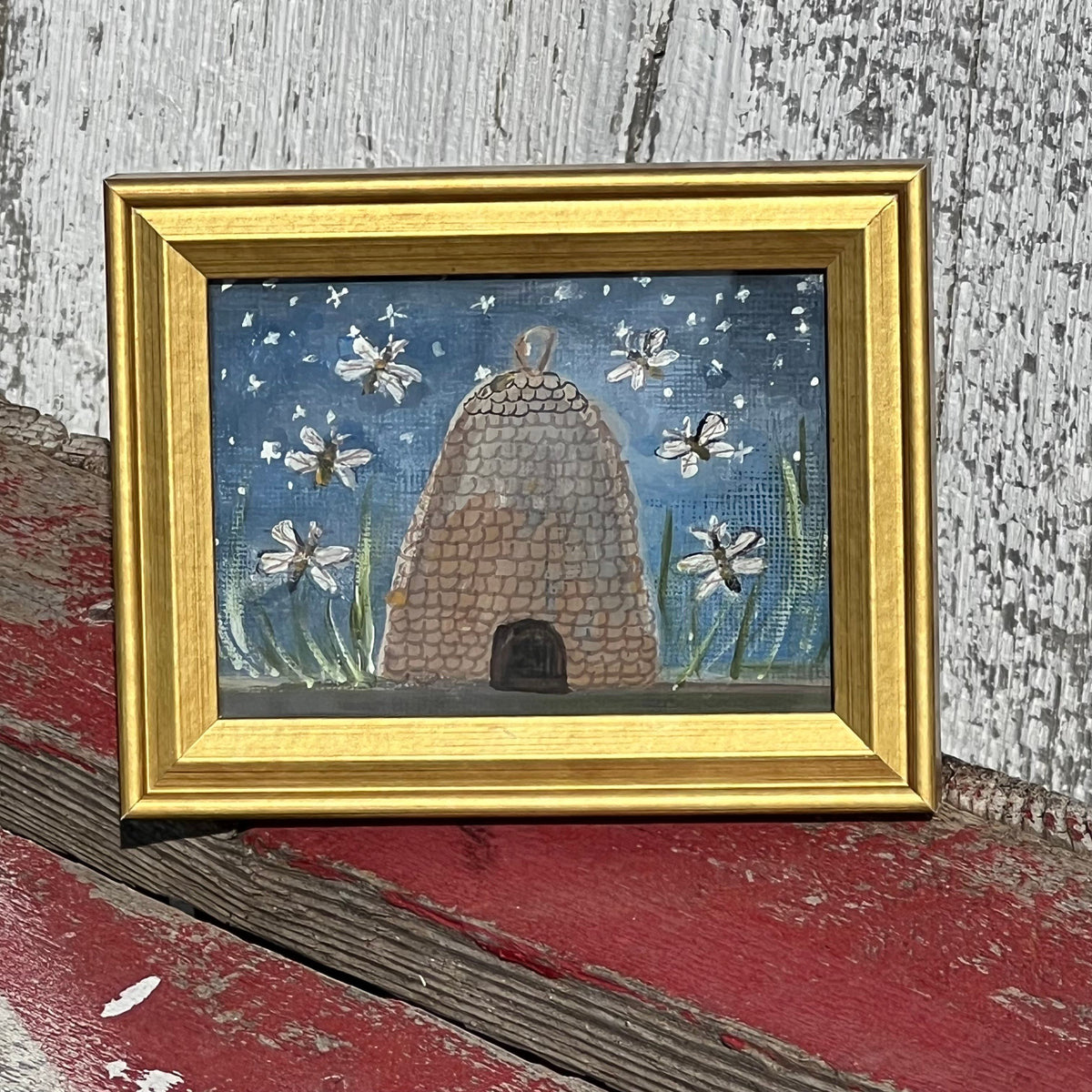 Framed Rectangular Giclee of Beehive Beneath the Stars - Tabletop