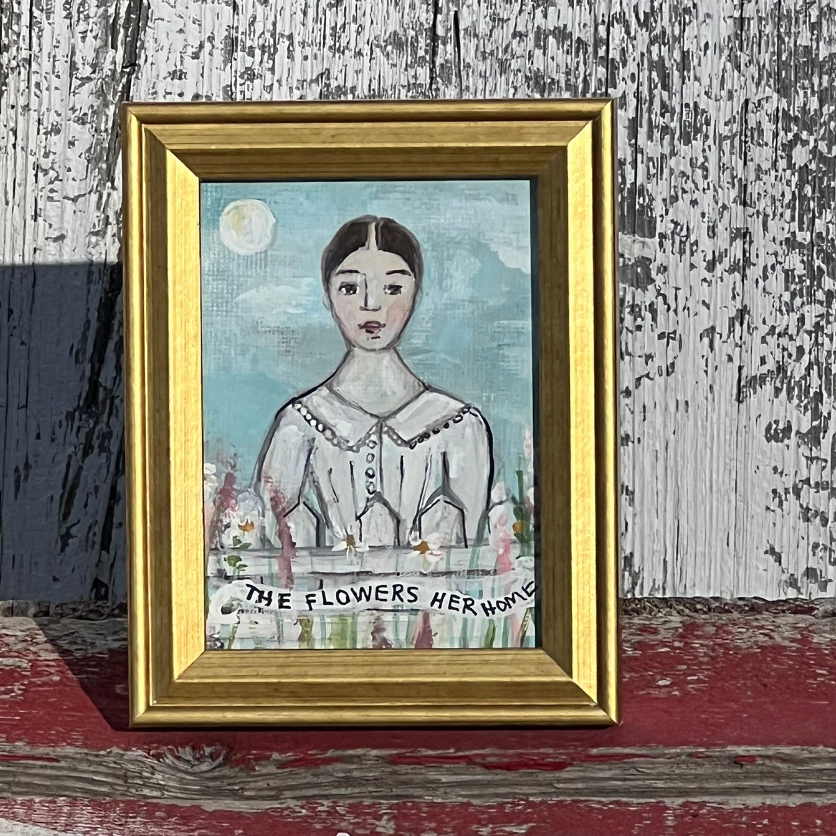 Framed Rectangular Giclee of The Flowers Her Home - Tabletop