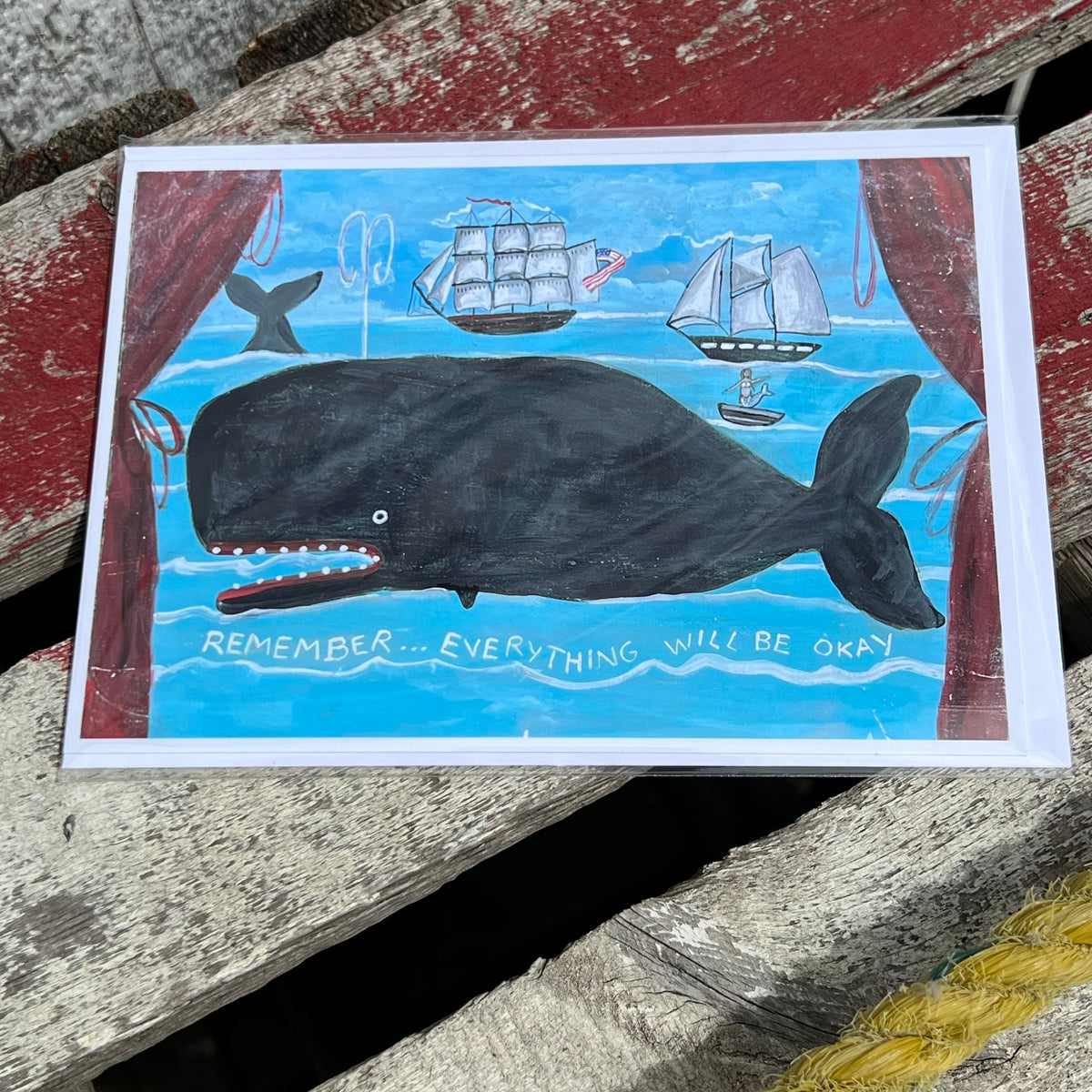 Remember, Everything Will Be Okay Greeting Card - “Whale Theater”