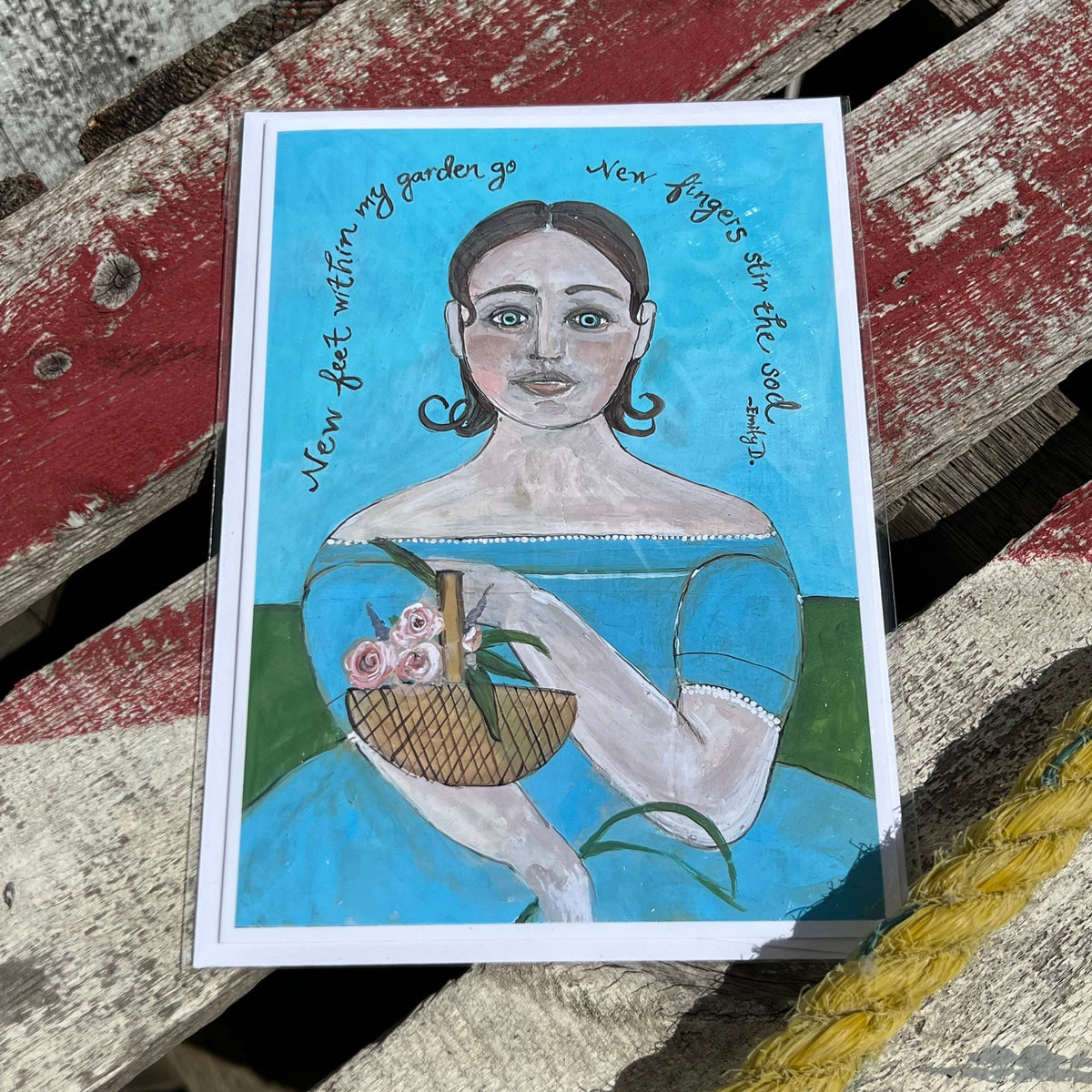 “We are the Flower” Greeting Card - “Emily in the Garden”