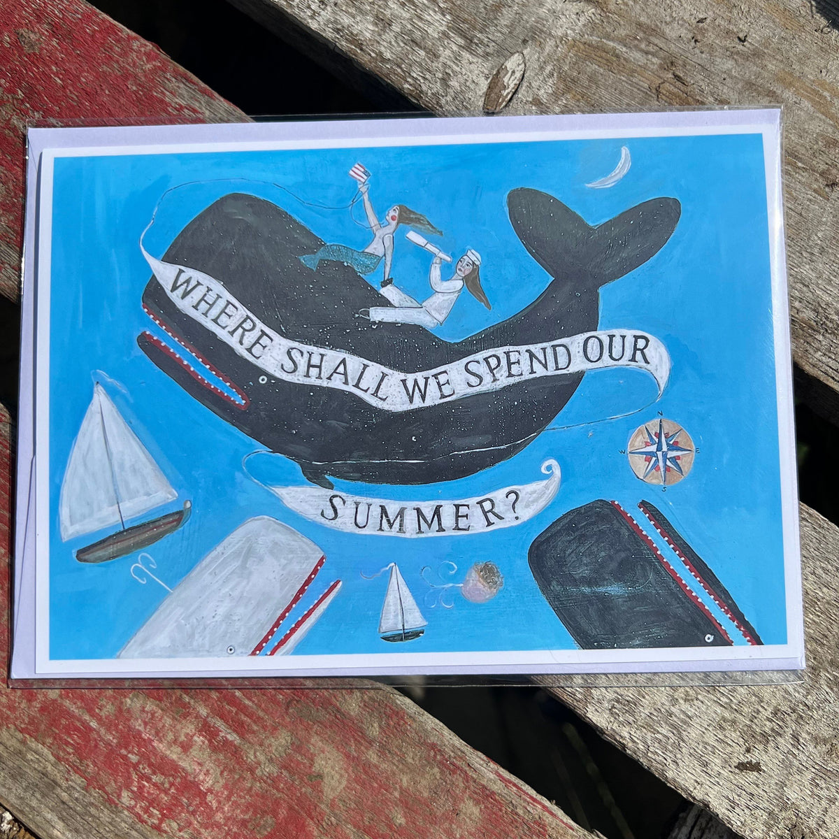 Summer Greeting Card - "Where Shall We Spend Our Summer?"