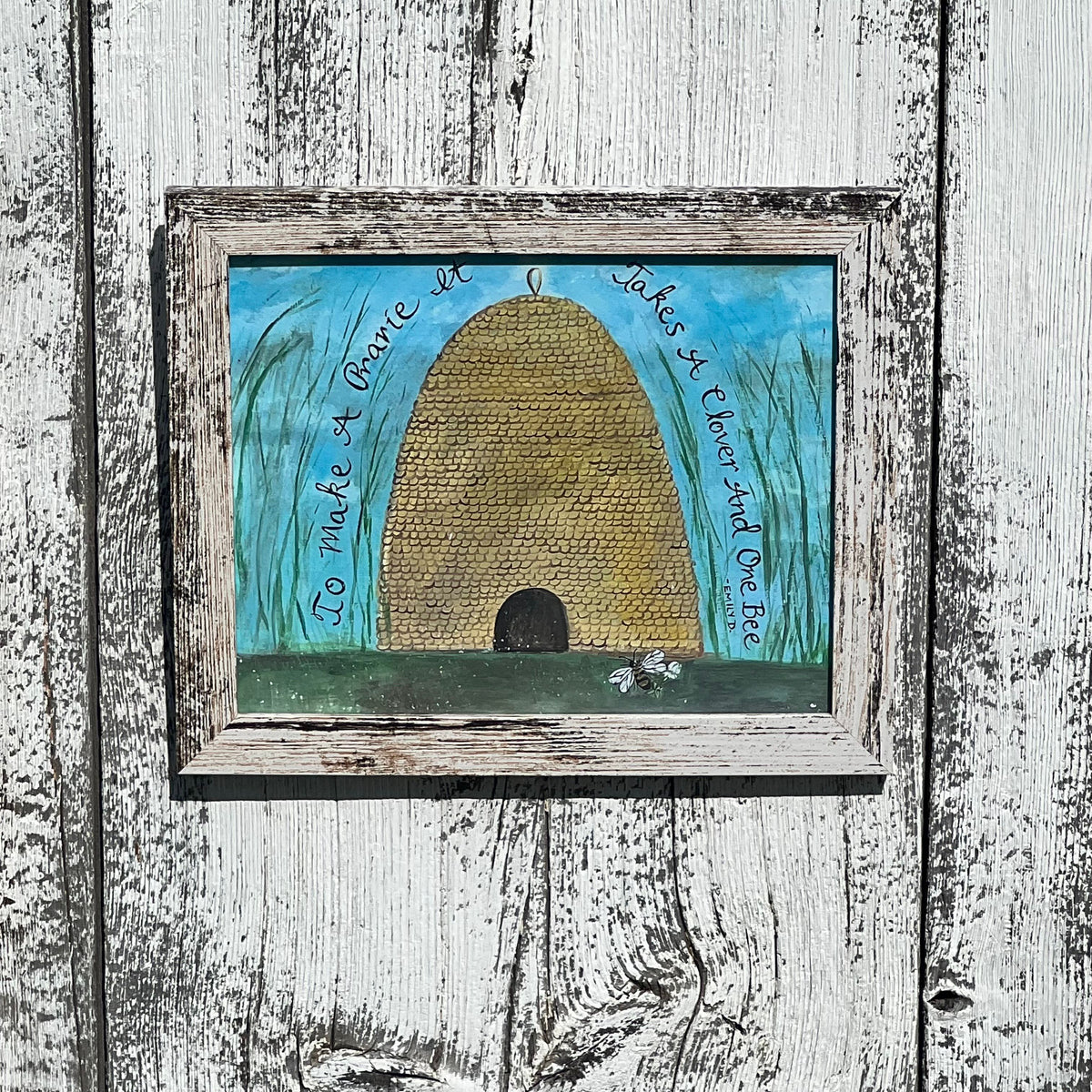 Framed Giclee of a Beehive Inspired by Emily Dickinson