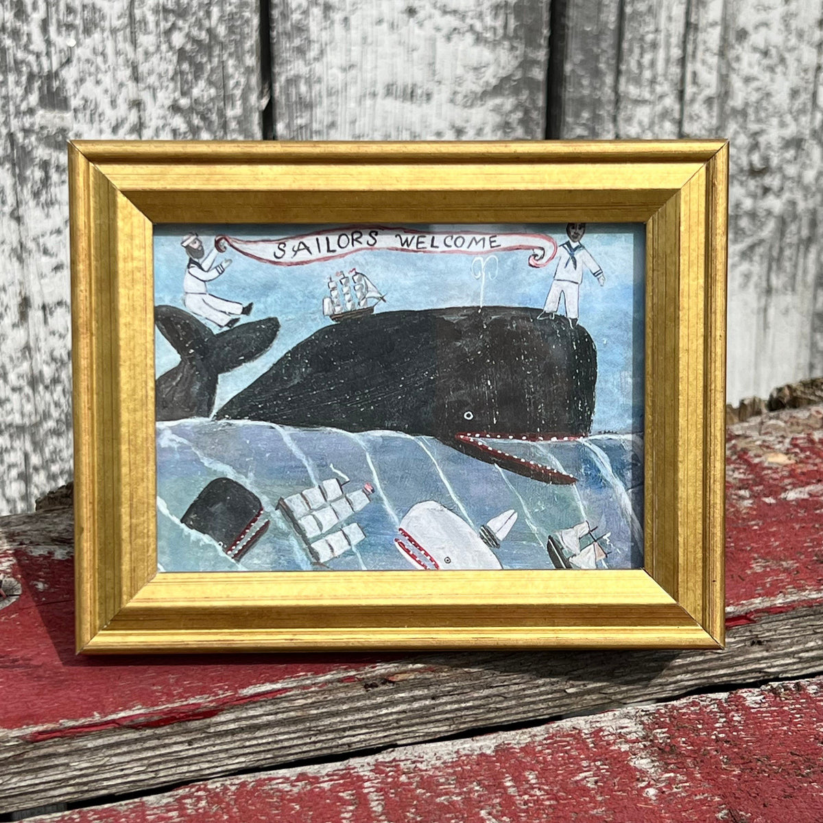 Framed Mini Rectangular Giclee of Sailors Welcome - Tabletop