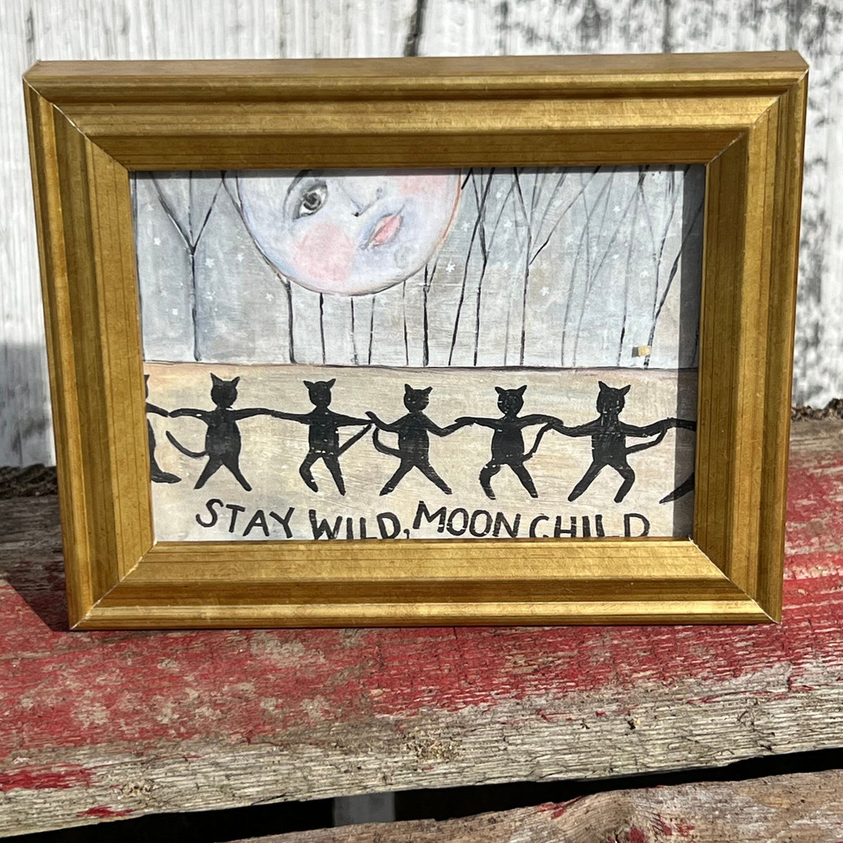 Framed Mini Rectangular Giclee of "Stay Wild, Moonchild" - Tabletop