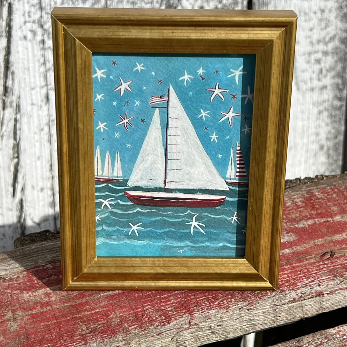 Framed Mini Rectangular Giclee of "Starfish Sky" - Tabletop