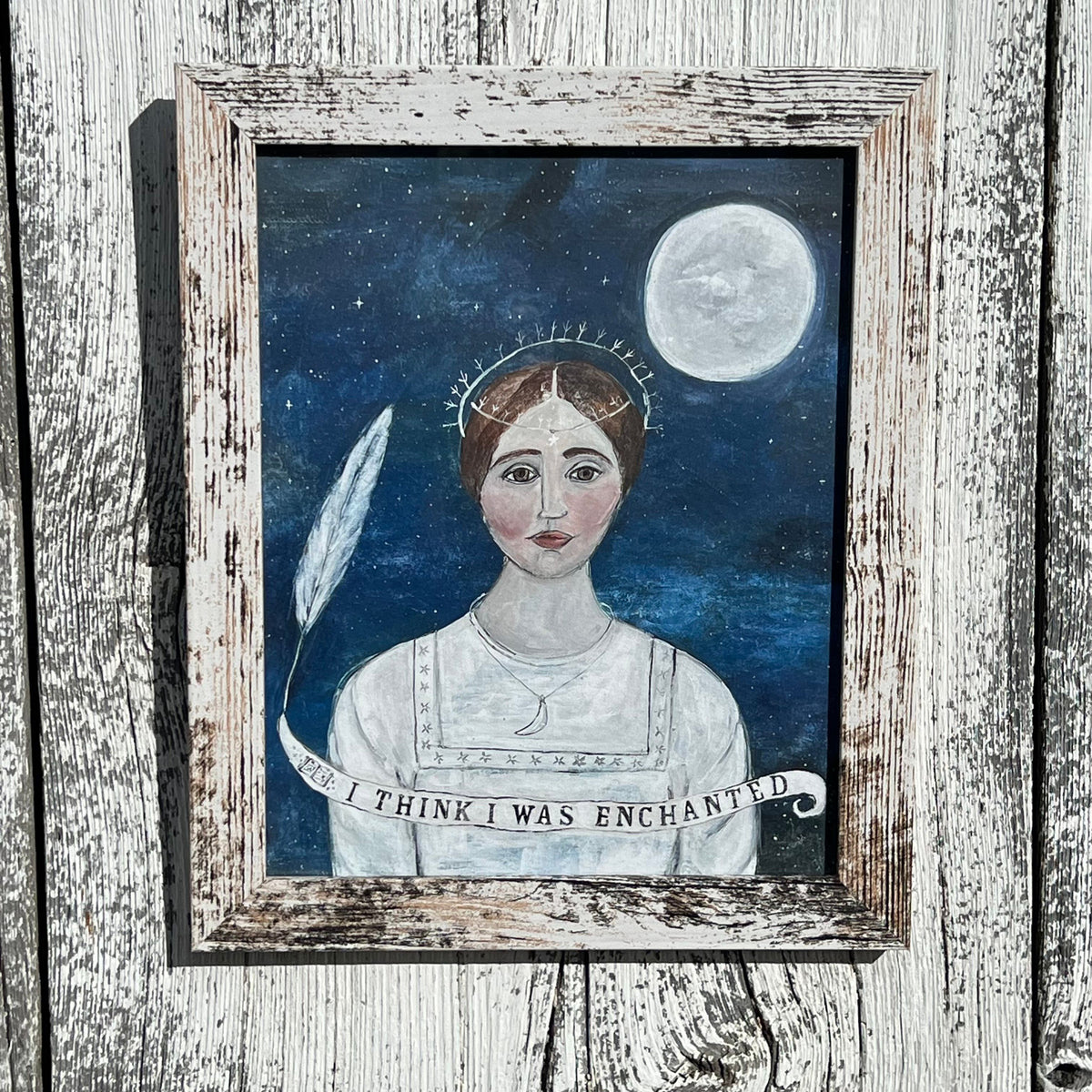 Framed Giclee of "I Think I was Enchanted" in 8x10 Rustic Looking Frame
