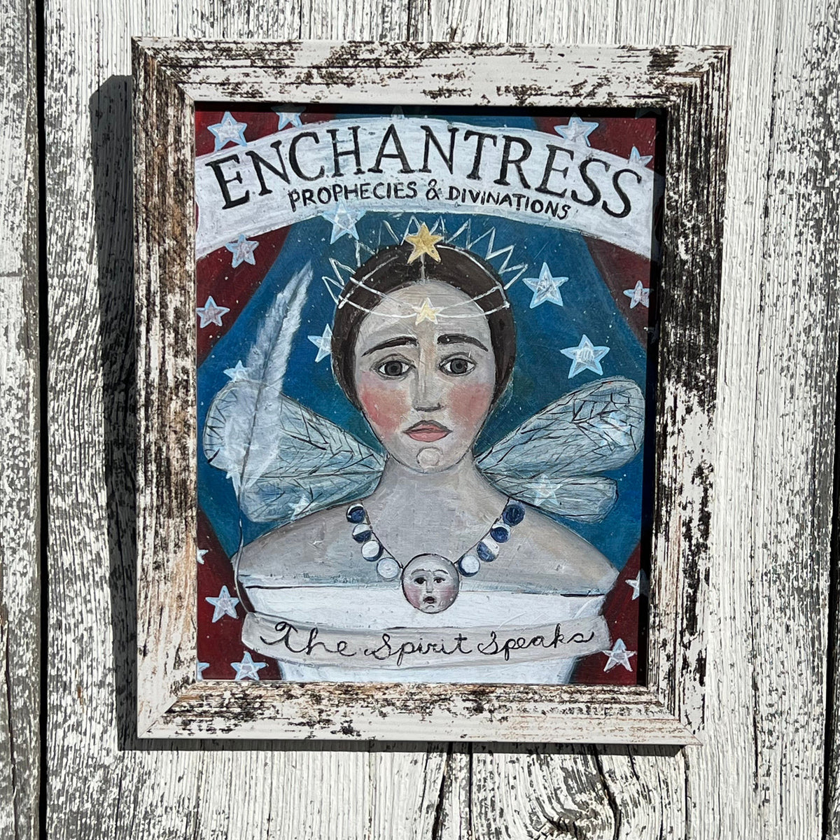 Framed Giclee of "Enchantress - Prophecies & Divinations" in 8x10 Rustic Looking Frame