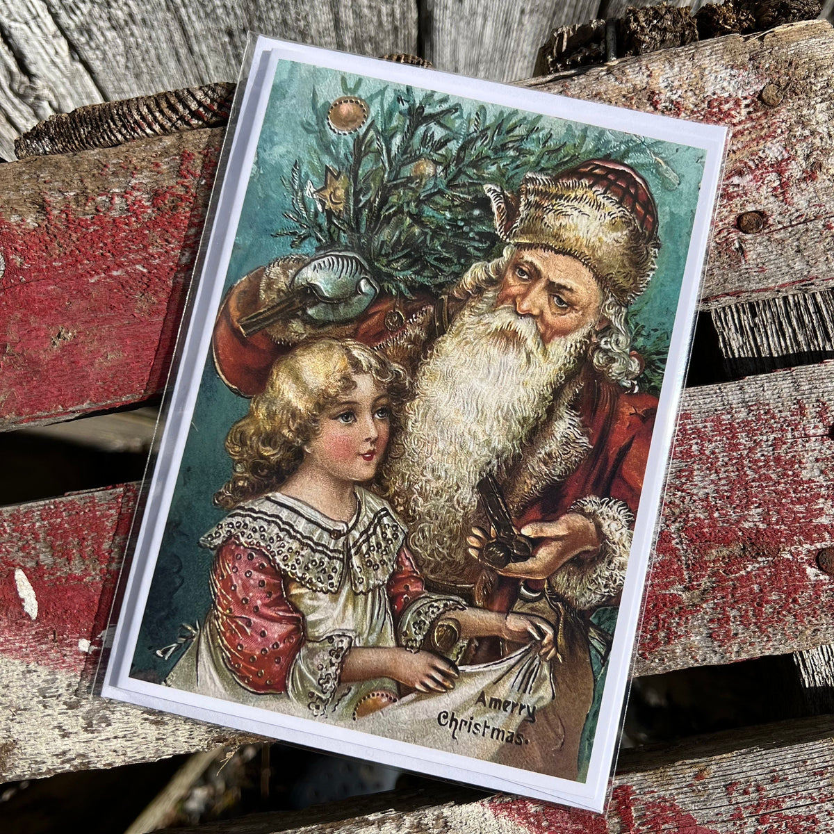 Holiday Greeting Card - “A Merry Christmas Santa” - Victoriana Collection