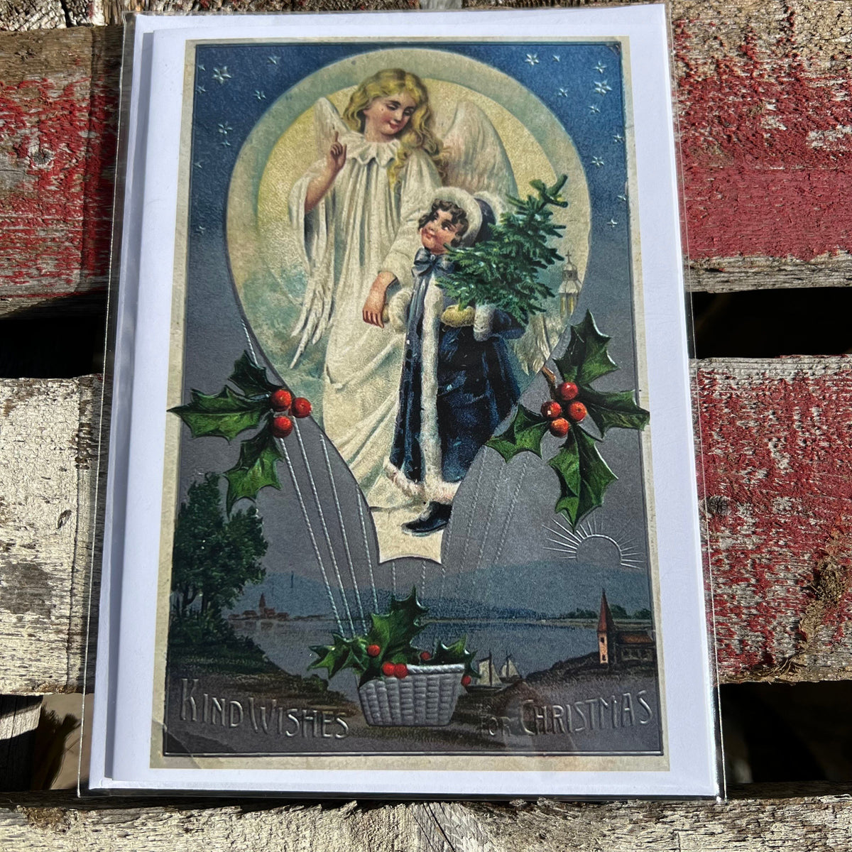 Holiday Greeting Card - “Kind Wishes for Christmas” - Victoriana Collection