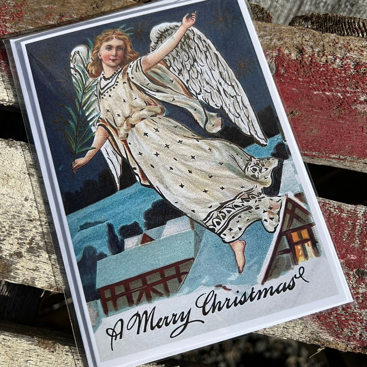 Holiday Greeting Card - “A Merry Christmas - Angel Flight” - Victoriana Collection