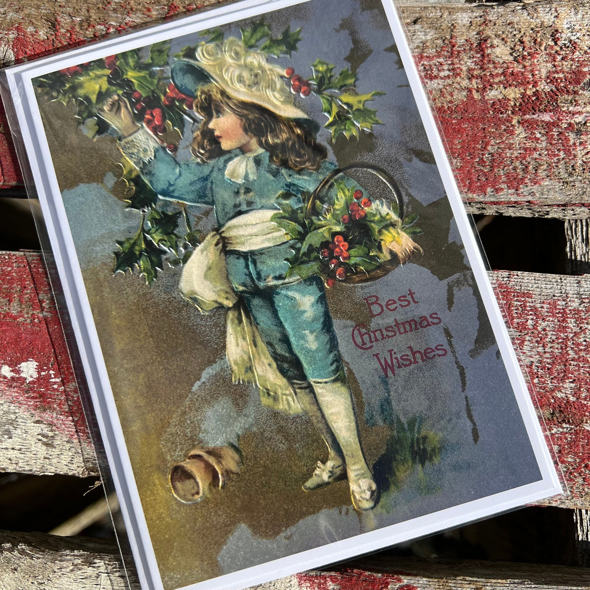 Holiday Greeting Card - “Best Christmas Wishes” - Victoriana Collection
