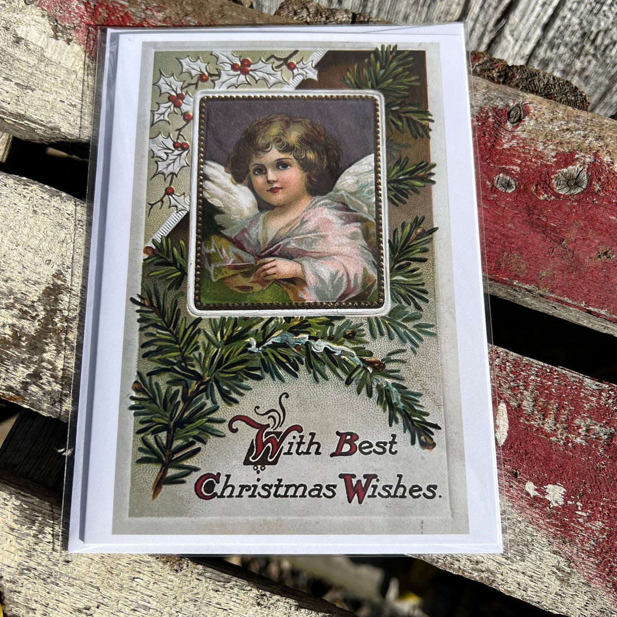 Holiday Greeting Card - “With Best Christmas Wishes” - Victoriana Collection