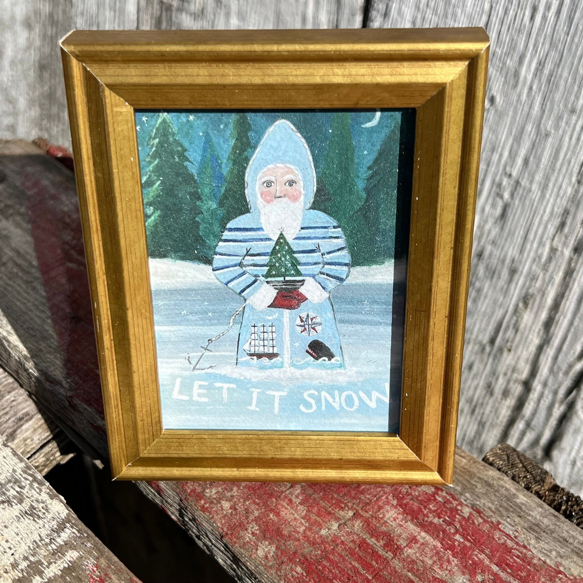 Framed Mini Rectangular Giclee of Let it Snow - Tabletop