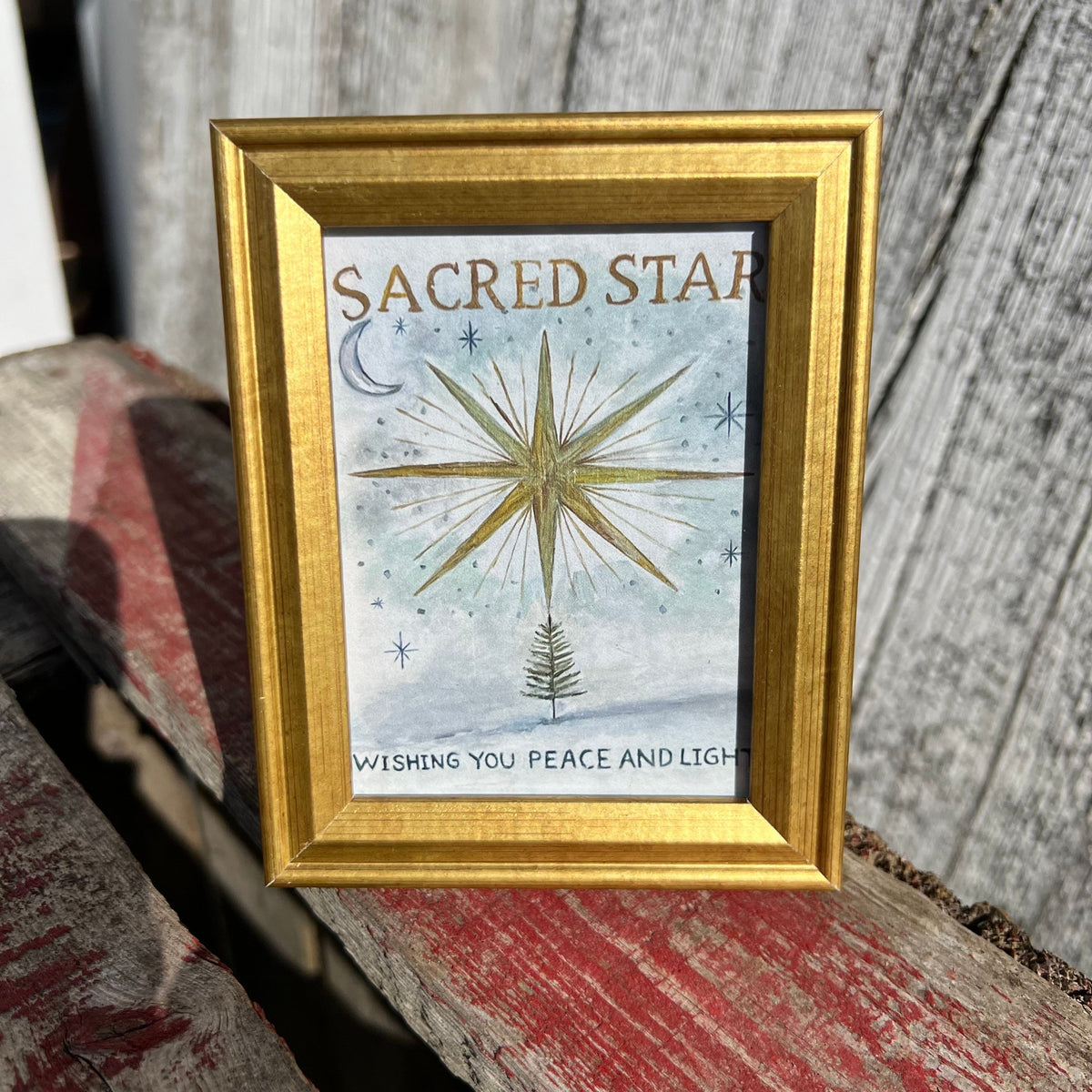 Framed Mini Rectangular Giclee of Sacred Star - Tabletop