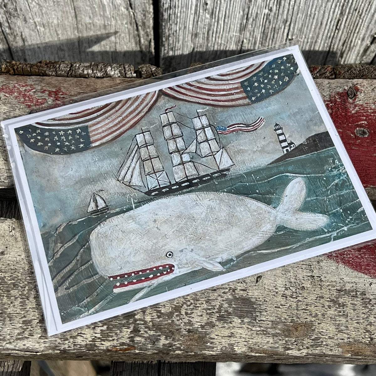 Note Card - "Patriotic Whale"