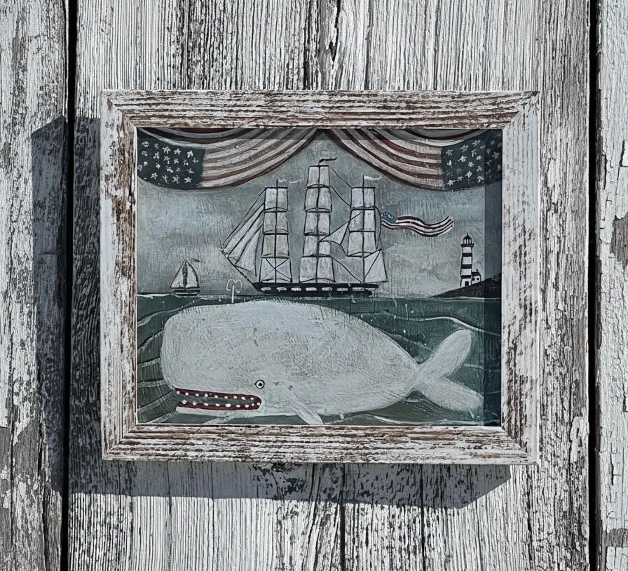 Framed 8x10 Giclee of "Patriotic Whale"