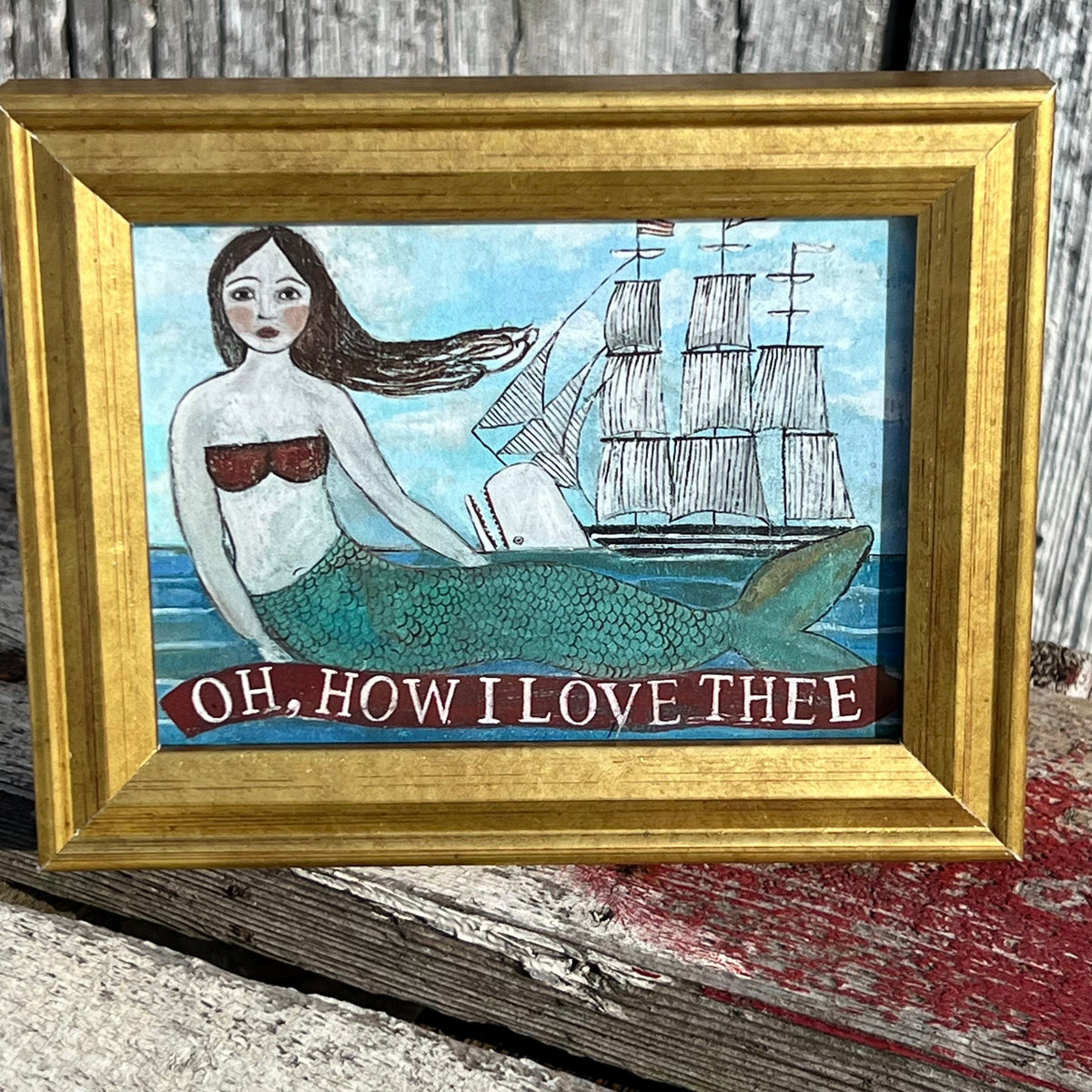 Framed Mini Rectangular Giclee of "Oh, How I Love Thee" - Tabletop