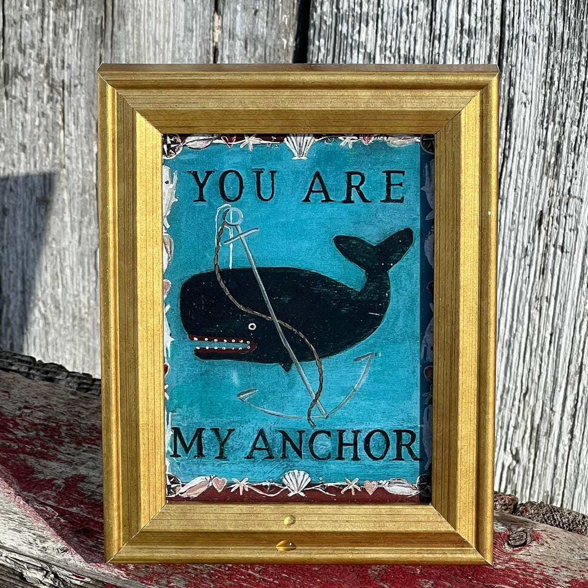 Framed Mini Rectangular Giclee of "You Are My Anchor" - Tabletop