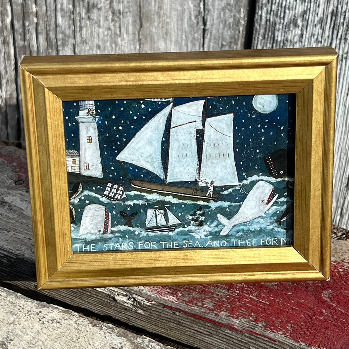 Framed Mini Rectangular Giclee of "The Stars for the Sea, and Thee for Me" - Tabletop